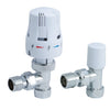 Thermostatic Radiator Valve -Contract Angled Chrome/White TRV Set
