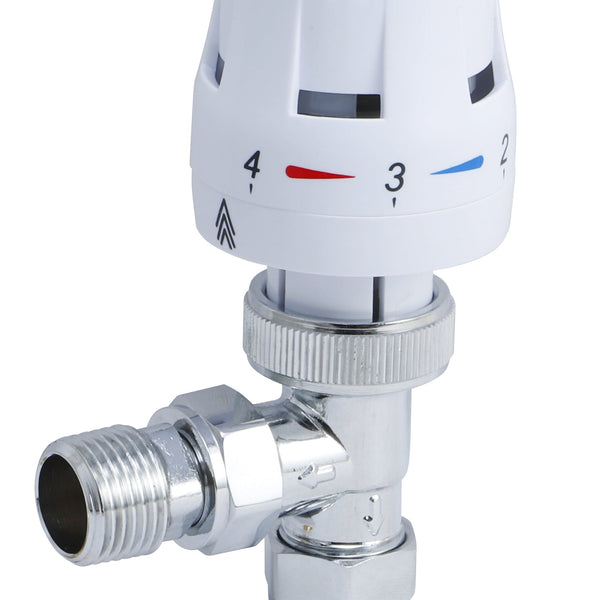 Thermostatic Radiator Valve -Contract Angled Chrome/White TRV