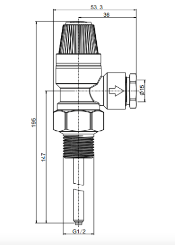 1/2" X 15mm T&P Relief Valve 6 Bar