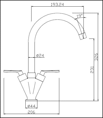 CRIEFF TWIN CRUCIFORM KITCHEN SINK MIXER