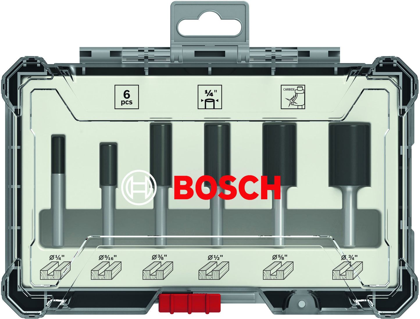 BOSCH 2.607.017.467 1/4" router cutters - 6 piece