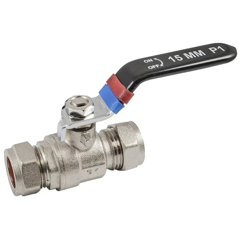 Lever valve - 15mm**WRAS Approved*Red/Blue (Copy)