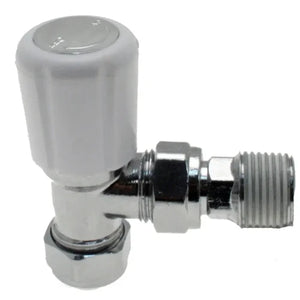 Angle radiator valve 15mm - with 1/2