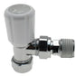 Angle radiator valve 15mm - with 1/2" tail- Optima