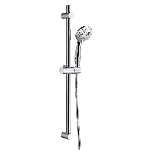 Riser Rail Chrome Shower With Push Button with Adjustable Fixing Bracket