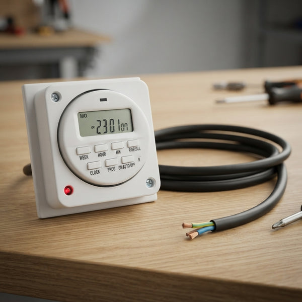 7-Day Electronic Flush Immersion Heater Timer Switch – 16A (2A), 24-Hour Digital Programmable Controller