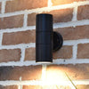 LUTEC Coastal GU10 LED Up & Down Wall Light Black - IP44