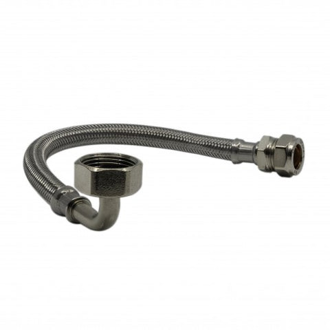 15mm x 1/2" x 300mm Flexi Tap Connector with Elbow-300mm