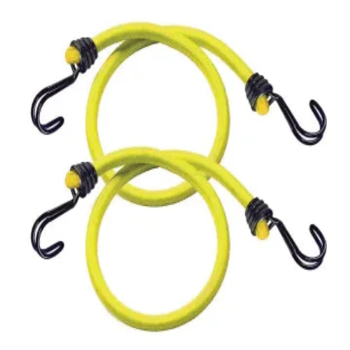 Twin Wire Bungee Cord 100cm Yellow 2 Piece