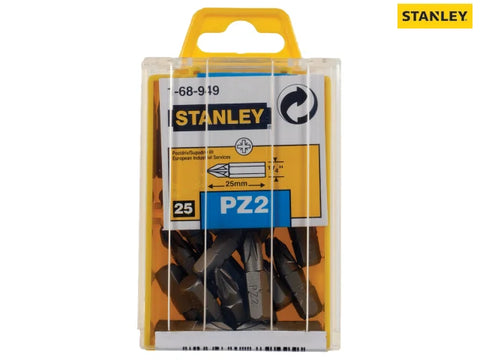 Stanley Pozidriv Bits PZ2 x 25mm (25's)-FREE P&P