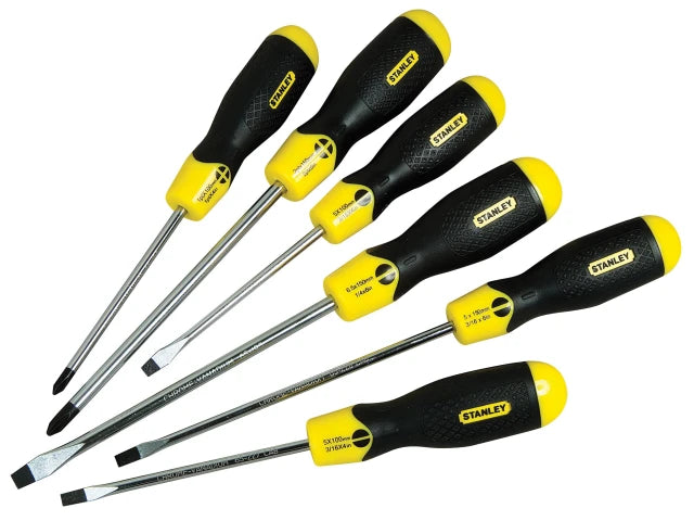 Stanley Cushion Grip Screwdriver Set, 6 Piece-FREE UK P&P