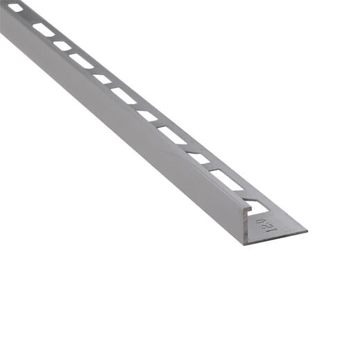 Standard Straight Tile Trim 12mm Brushed Silver