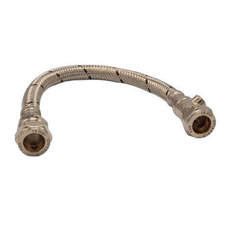 Flexible Tap Connector WRAS Approved 15mm x 15mm x 300mm with Iso Valve