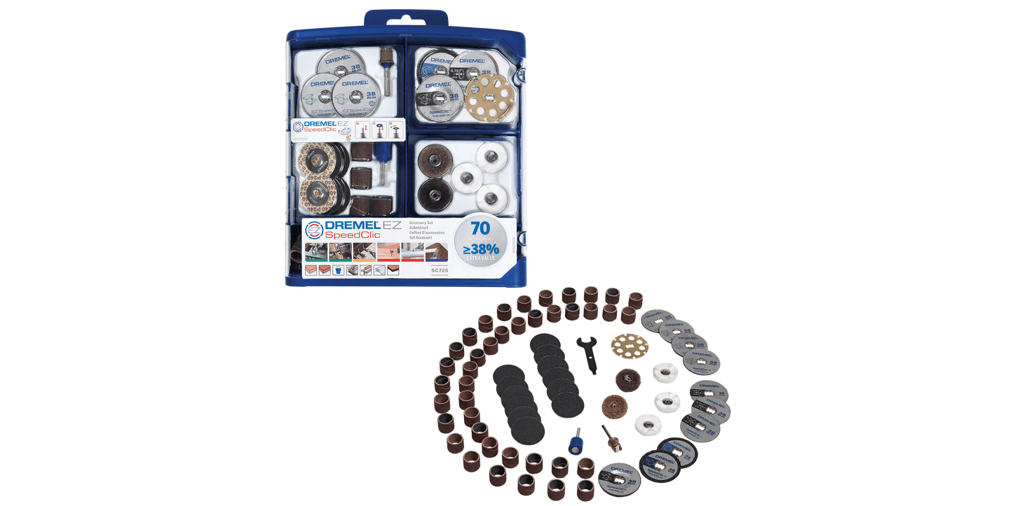 Dremel 70pc EZ SpeedClic Multipurpose Accessory Set 2615E725JA