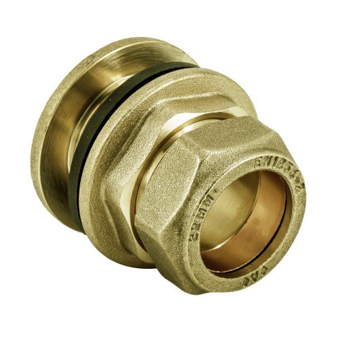 28mm Flanged Tank Connector WRAS Approved Brass