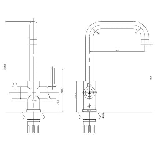 Hot Water Boiling Tap - Chrome