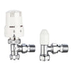 Angled Thermostatic Radiator Valve with Lockshield - 15mm x 1/2