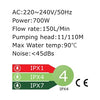 Sanitary Macerator Pump 3-in-1  | 700W, Multi-Connection Wastewater System for Toilet, Shower & Sink