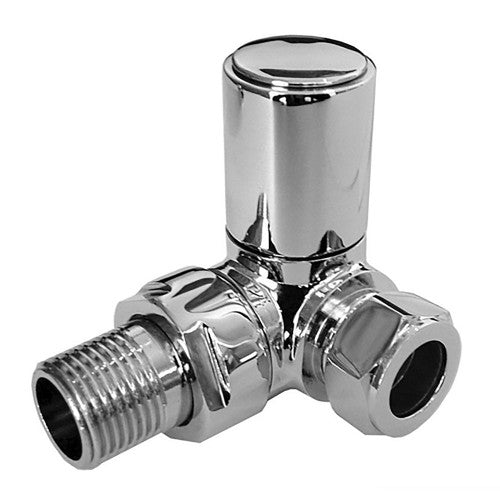 Luxury Corner Manual Radiator Valve- Chrome 15mm x 1/2"