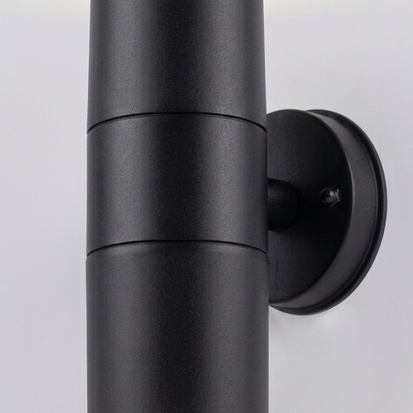Elegant Black Up & Down Outdoor Wall Light – Coastal Grade IP44 Rated Garden Lamp with Twin GU10 Bulbs – Corrosion-Proof Exterior Lighting for Driveways, Porches