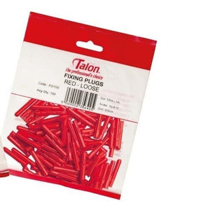 Talon 100 x Wall Plug Plastic Expansion Wall Fixing Raw Rawl Plugs 5.5mm Red