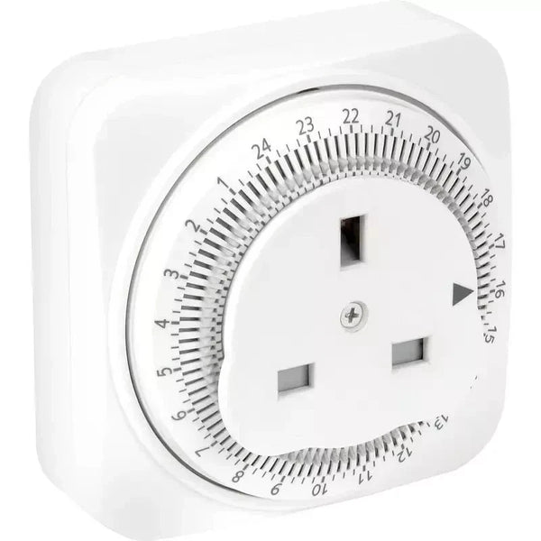 Axiom 24-Hour Plug-In Mechanical Segment Timer | 13A Socket Time Switch (SQT24H)