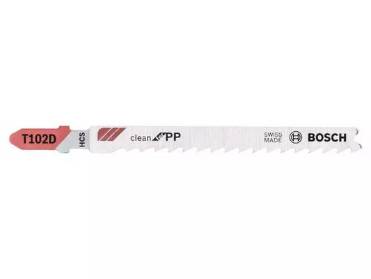 BOSCH T102D Clean for PP Jigsaw Blades (3/Pack) (To Fit: Bosch PST, GST, EasySaw