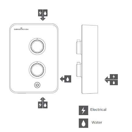 Gainsborough GSM95 Slim Mono 9.5kw Electric Shower White Chrome SE CSE