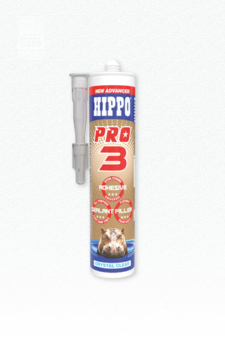 PRO-3 Hippo-Adhesive, Sealant & Filler- 3 in 1 - 290ml- Clear