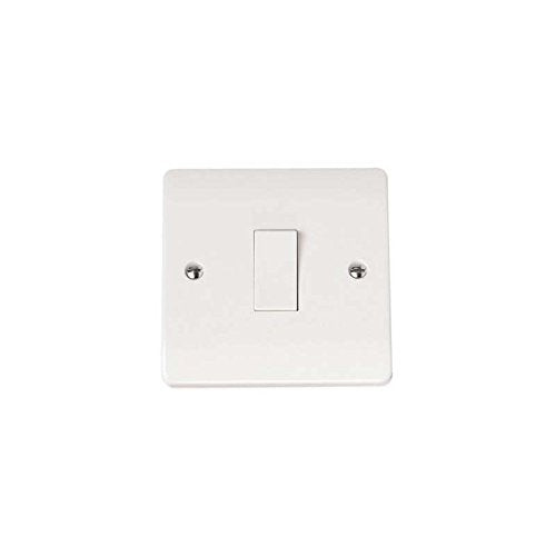 Click Plate Switch 1 Gang 2 Way 10 Amp White PVC