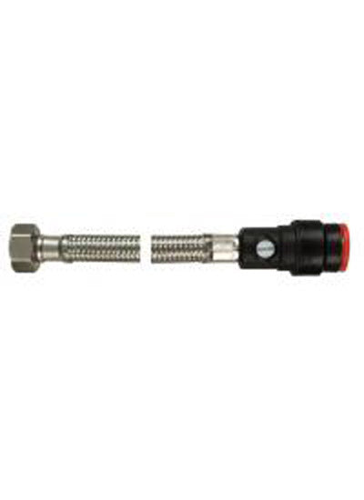 Griptite WRAS std bore pushfit flexi tap conn & iso valve 15mm x 1/2