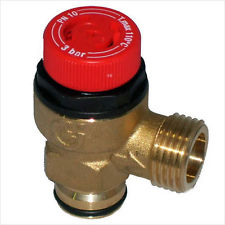 CALEFFI 1/2 O-RING X 1/2 MI SAFETY VALVE 3 Bar