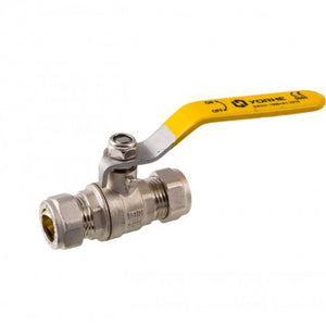 22mm Gas Lever Ball Valve Yellow Handle Westco