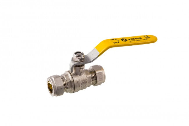 22mm Gas Lever Ball Valve Yellow Handle Westco