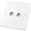 2 GANG WHITE TV/FM FLUSH ISOLATED SOCKET LG2165