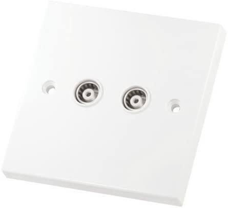 2 GANG WHITE TV/FM FLUSH ISOLATED SOCKET LG2165