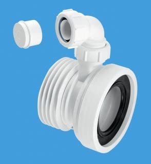 McAlpine WC-CON1V 4"/110mm Straight Rigid WC Pan Connector with Vent Boss