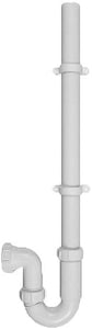 Polypipe WT59 Trap 40mm Washing Machine with 600mm Upstand Pipe & 2 Clips 75mm Seal White