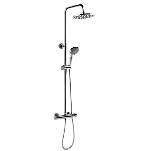 Dual Outlet Shower Set Round Slim Fixed Head /Riser Kit NU395E