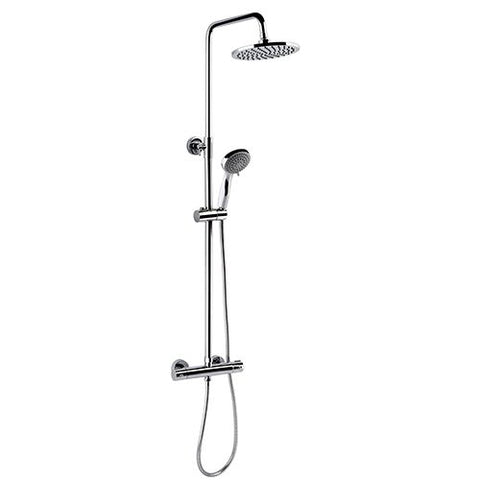 Plan Dual Outlet Shower Set Round Slim Fixed Head /Riser Kit