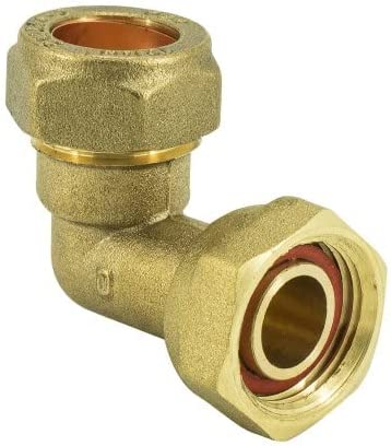 22mm x 3/4" Female WRAS Bent Tap Connector Brass