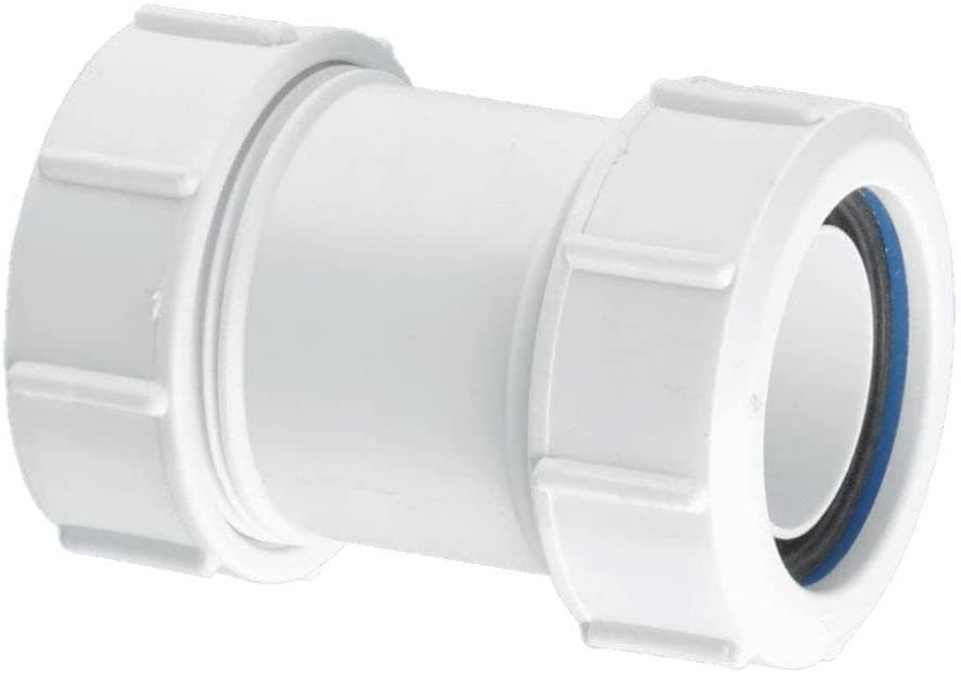 McAlpine S28M 11/4 inch Multifit Straight Connector, White