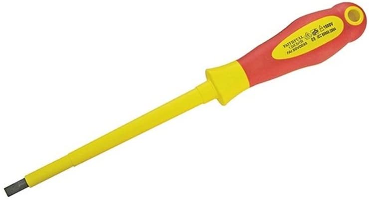 Faithfull SDVDE65 Soft Grip VDE Screwdriver Slotted 6.5 x 150mm