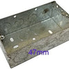 Metal Wall Pattress Back Box Double 2 Gang 47mm Steel Metal