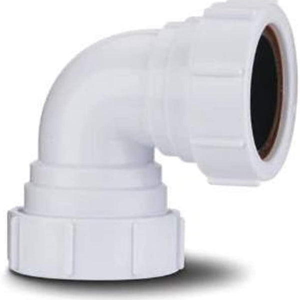 Polypipe PS16 Compression Waste 40mm 90° Knuckle Bend White