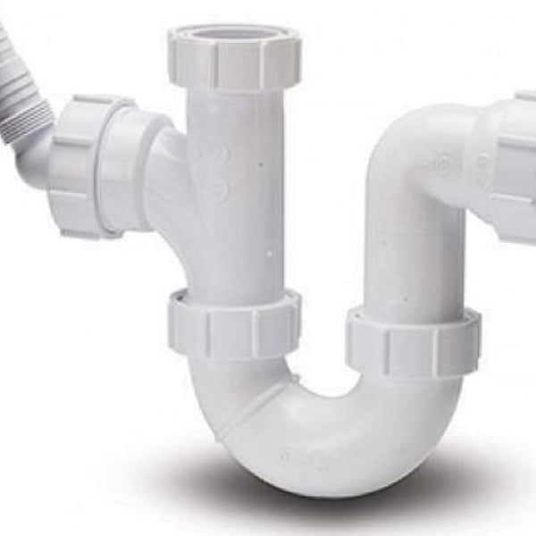 Polypipe PWM2 Trap Washing Machine with 75 mm Adaptor Seal, White