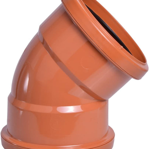 FLOPLAST Underground drain 110mm double socket 45' bend D563