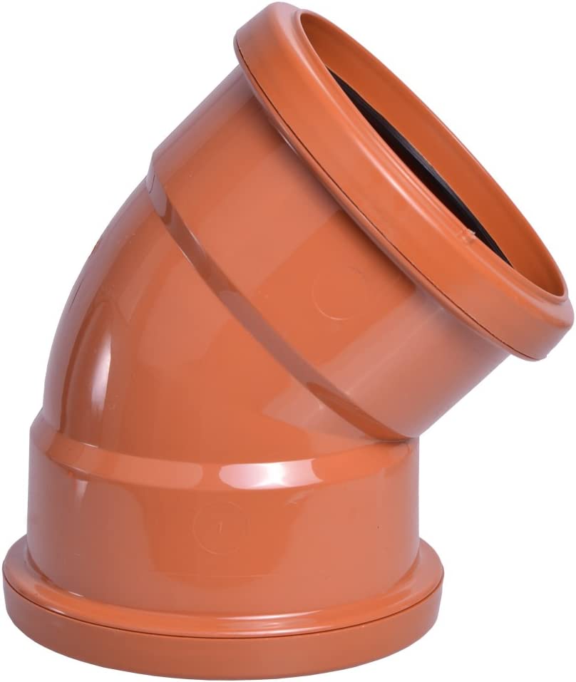 FLOPLAST Underground drain 110mm double socket 45' bend D563