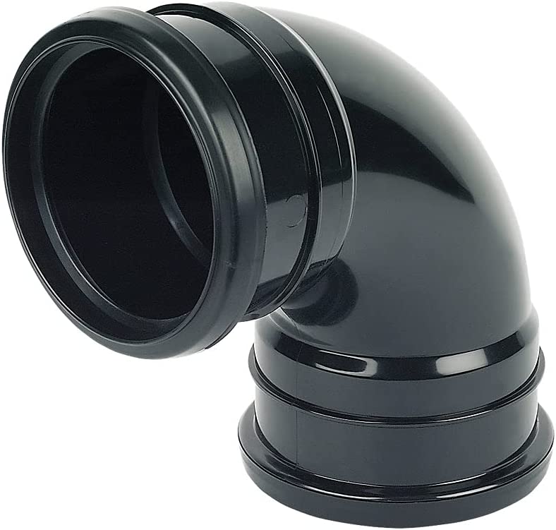 Floplast 110mm soil 92.5 degree double socket bend black SP561