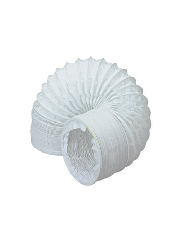 White PVC flexible round hose 100mm dia x 1m length